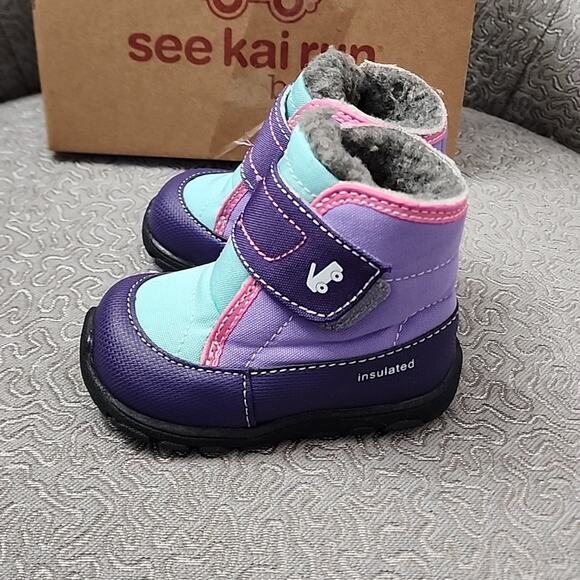 See Kai Run Blake Boot, Purple/Mint, Size Little Kids 5, NWT - Picture 5 of 8
